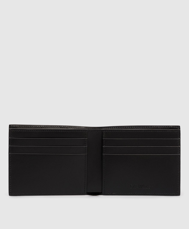 Off-White Чорне шкіряне портмоне Heritage Multilogo OMNC094F25LEA003 зображення 2