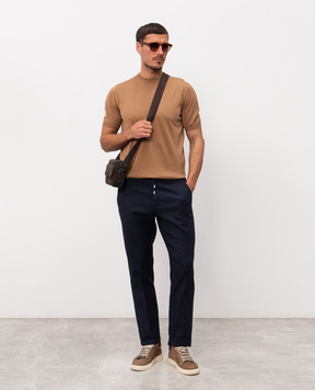 Cashmere&Whiskey Коричнева футболка з шовком FS03