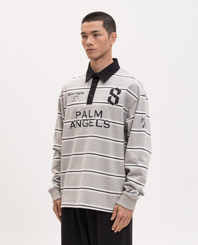 Palm Angels Серый свитшот в полоску с воротником-поло PMGC01DS26FAB001