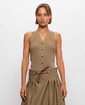 Max Mara Топ FIORIRE цвета хаки MXMFIORIRE