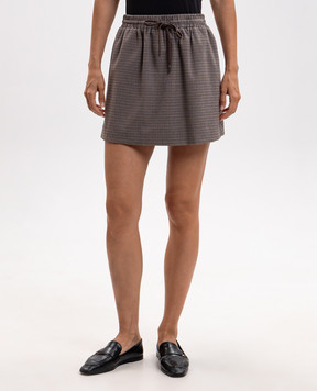 Twinset Коричневая юбка мини в клеточку 262TP2634