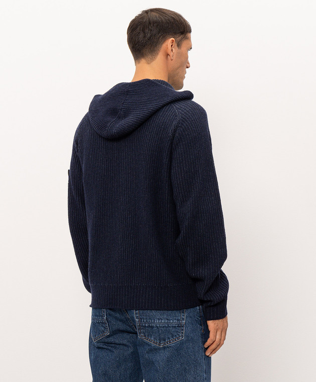 Stone Island Синий кардиган из кашемира L2S155100067S0N21 изображение 4