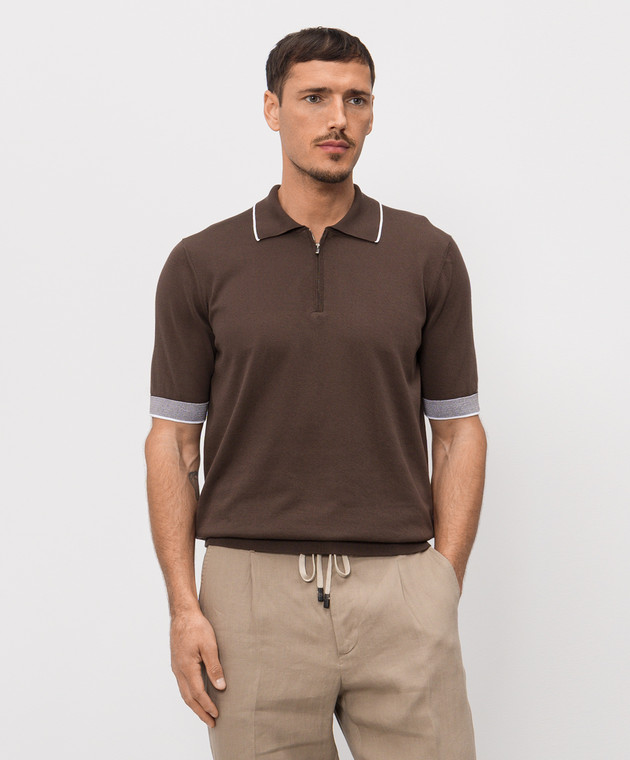 Peserico Коричневе поло R59478F149173N зображення 3