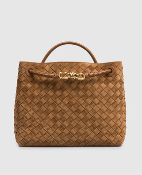 Bottega Veneta Коричневая замшевая сумка Andiamo 856001V5ZZ8