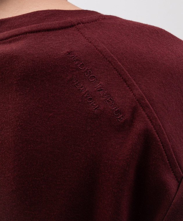 Max Mara Бордовая футболка SEGALE с вышивкой SMMSEGALE изображение 5