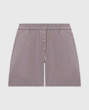 Brunello Cucinelli Шорти з шовком в смужку MH746DB699
