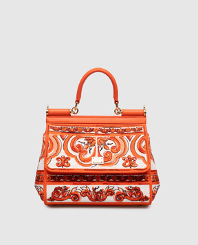 Dolce&Gabbana Помаранчева сумка Sicily з вишивкою BB6003BW050