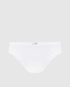 Maison Margiela MM6 Білі трусики-сліпи з нашивкою емблеми MKL740010