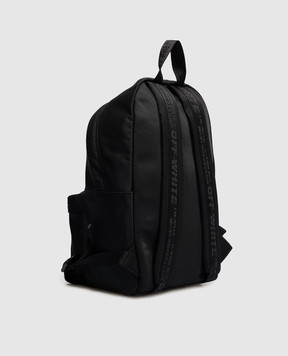 Off-White Детский черный рюкзак с принтом OBNB001S26FAB001