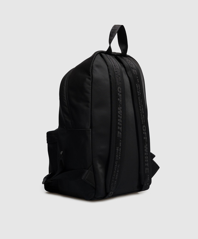Off-White Детский черный рюкзак с принтом OBNB001S26FAB001 изображение 3