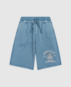 Dolce&Gabbana Дитячі блакитні шорти з принтом L4JQXEG7PTL26