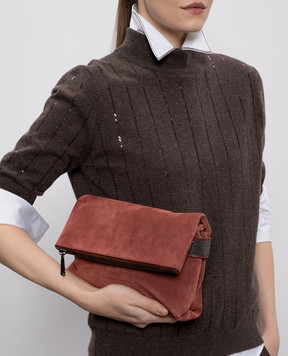 Brunello Cucinelli Красная замшевая сумка Essence MBDLD2747P