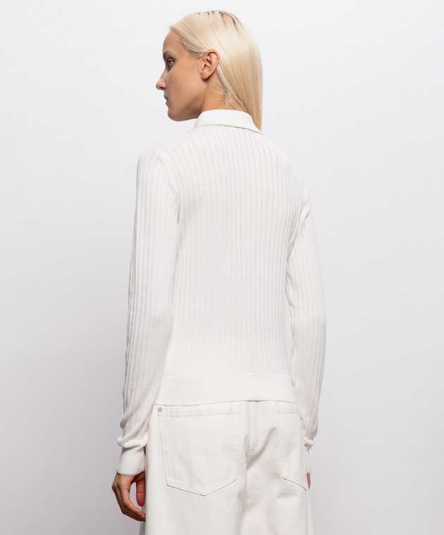 Brunello Cucinelli Поло цвета айвори с нашивкой эмблемы M19258205 изображение 4