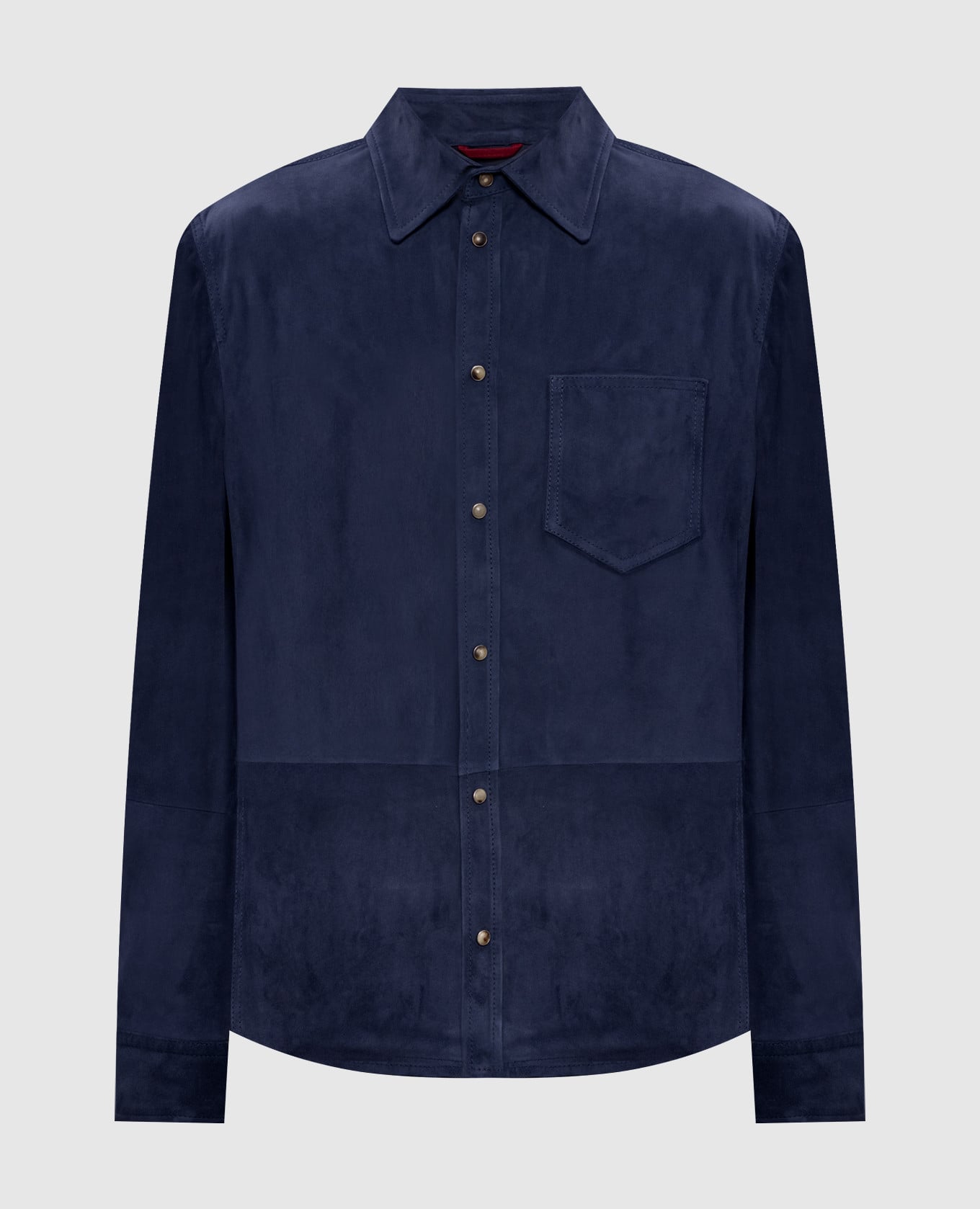 Синяя замшевая рубашка
