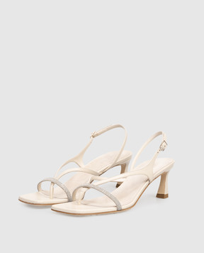 Peserico Бежевые кожаные босоножки с цепочкой мониль E39737C0RCC844