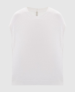 BOBOUTIC Білий жилет із шовку та кашеміру 5081