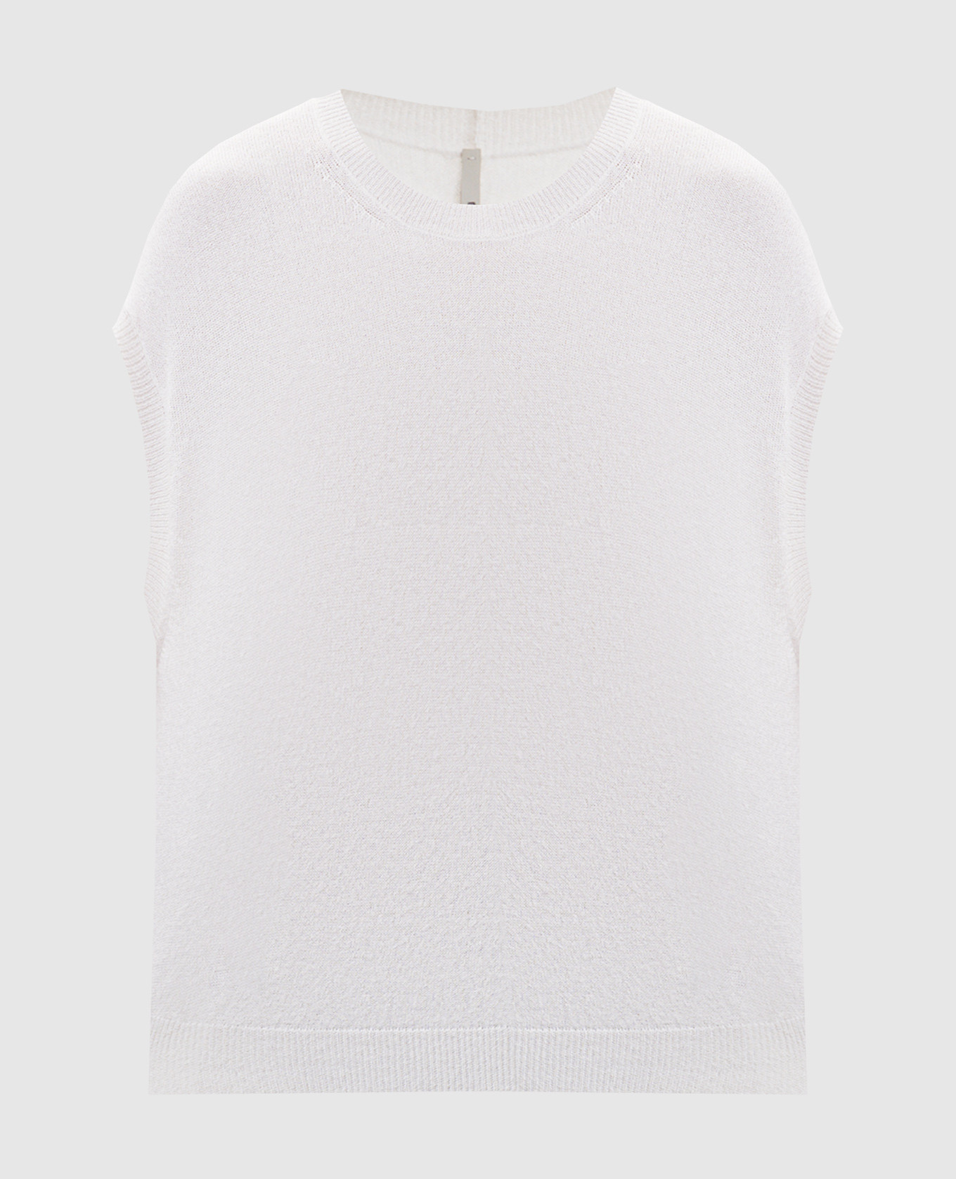 

Белый жилет из шелка и кашемира, Трикотажные