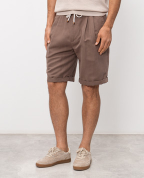 Brunello Cucinelli Бежеві бермуди з льоном MH255U0020