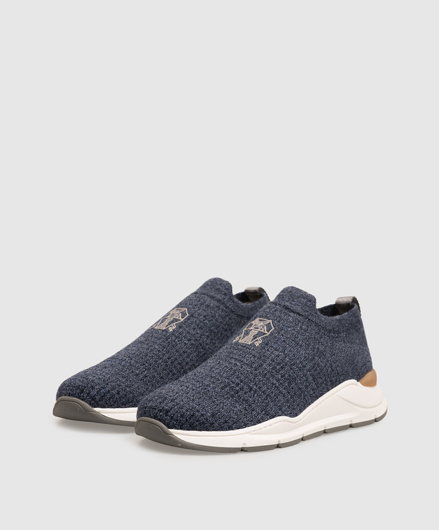 Brunello Cucinelli Дитячі сині кросівки з вовни BWOOL1F170 зображення 2