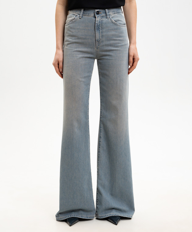 Dondup Блакитні джинси-кльош з патчем логотипа DP619DFH331DJ31 зображення 3