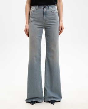 Dondup Голубые джинсы-клеш с патчем логотипа DP619DFH331DJ31