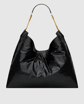 Saint Laurent Черная кожаная сумка-хобо HORTENSE 871220AAGOL