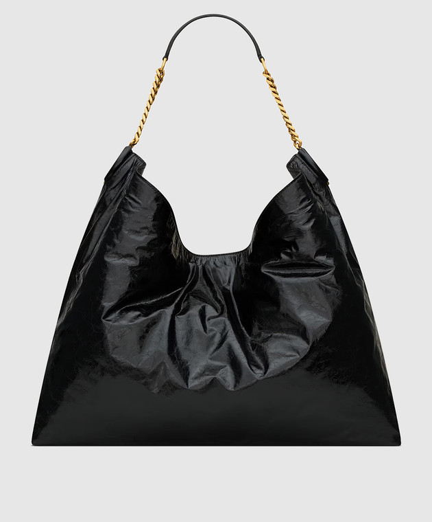 Saint Laurent Черная кожаная сумка-хобо HORTENSE 871220AAGOL