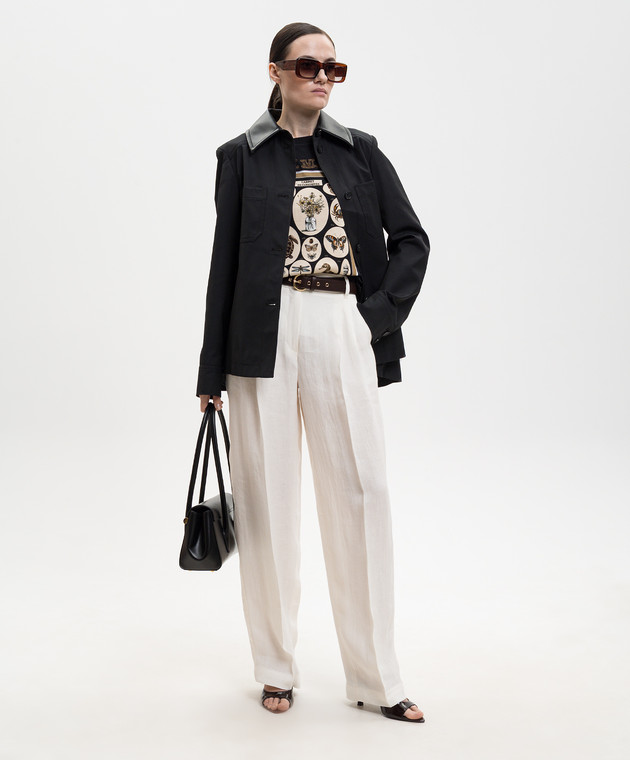 Max Mara Черная футболка SPADINO с принтом MXMSPADINO изображение 2