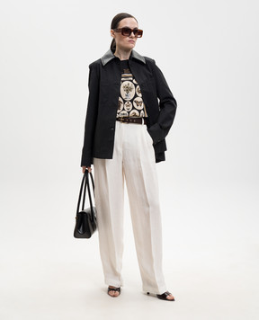 Max Mara Чорна футболка SPADINO з принтом MXMSPADINO