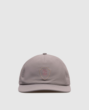 Brunello Cucinelli Серая кепка с принтом эмблемы MCAP9911T