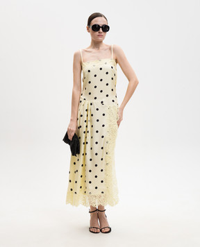 Max Mara Sportmax Желтое платье CAPO из шелка в горох SPXCAPO
