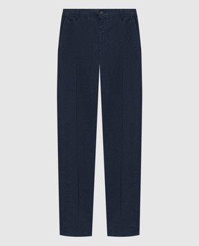 Trussardi Сині штани з льоном P709M300122NMP302T65