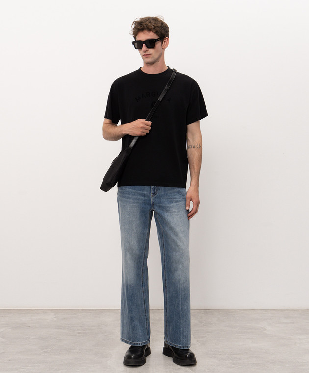 Maison Margiela MM6 Чорна футболка з принтом логотипа SH2GC0048M20048 зображення 2