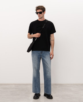 Maison Margiela MM6 Чорна футболка з принтом логотипа SH2GC0048M20048