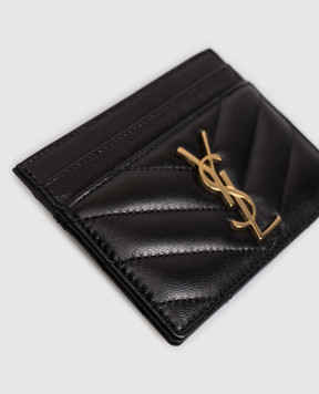 Saint Laurent Чорний шкіряний картхолдер CASSANDRE 423291AAA44