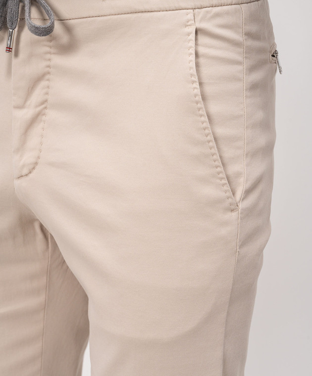 Marco Pescarolo Бежевые брюки с шелком CARACCIOLO5306 изображение 5