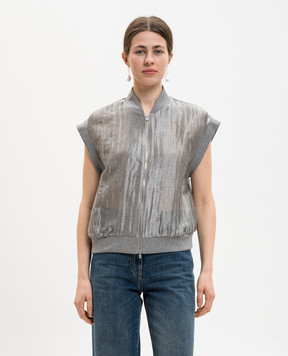 Peserico Сірий жилет з льоном E0316705032