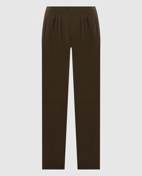 Maison Margiela MM6 Штани кольору хакі з вовною S62KB0269M35436