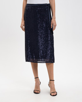 Peserico Синя спідниця з паєтками E0532106807