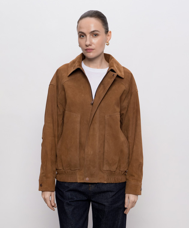 Babe Pay Pls Коричневая куртка из нубука 2533SUEDE изображение 3