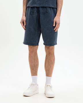 Off-White Сині шорти з принтом логотипа 44MCI013S26F005