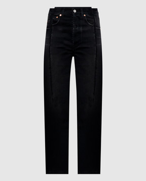 Vetements Чорні джинси з патчем логотипа MH27DJ086B
