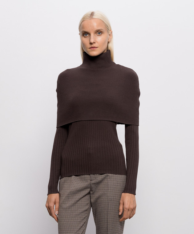 Twinset Коричневый комплект из топа и накидки 262LI3EDD изображение 3