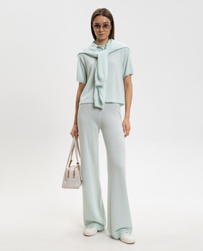 Allude Зеленый топ из кашемира с воротником-поло 26211118