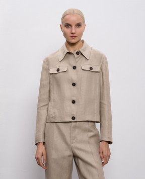 Brunello Cucinelli Бежева куртка з льону MH5277581