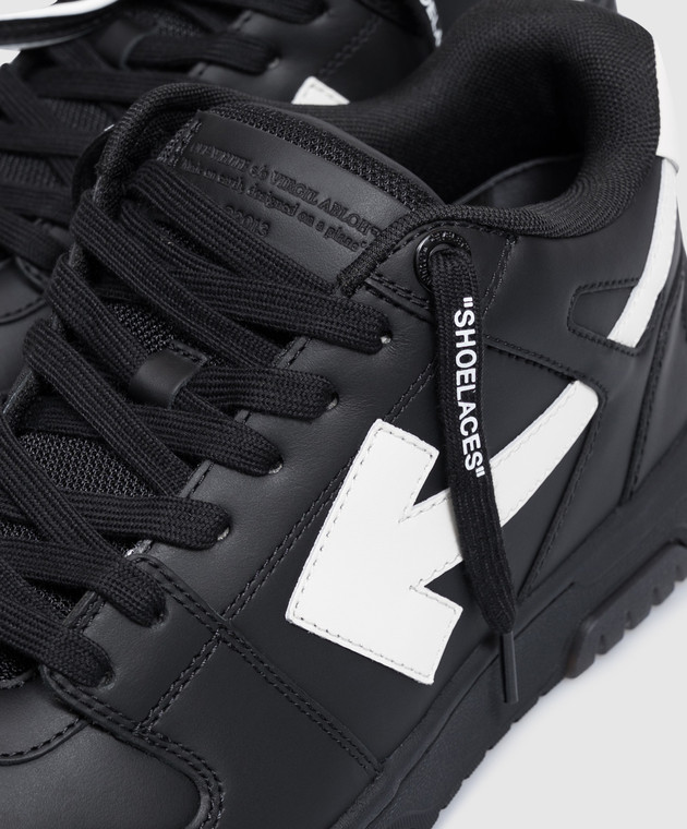 Off-White Чорні шкіряні кросівки Out Of Office M189C9L019 зображення 5