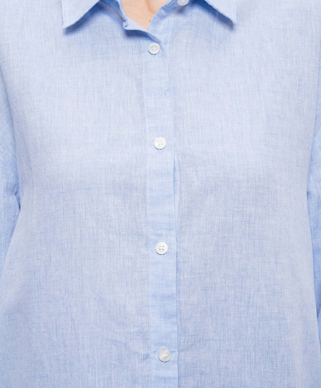 Woolrich Блакитна сорочка з льоном CFWWSI2013FRUT5295 зображення 5