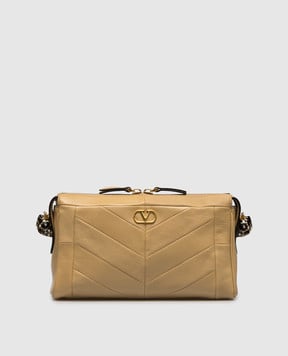 Valentino Бежева шкіряна сумка Panthea з кристалами Swarovski 8W2B0S99UYF
