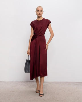 Victoria Beckham Бордовое платье миди Aria 1226WDR007292D