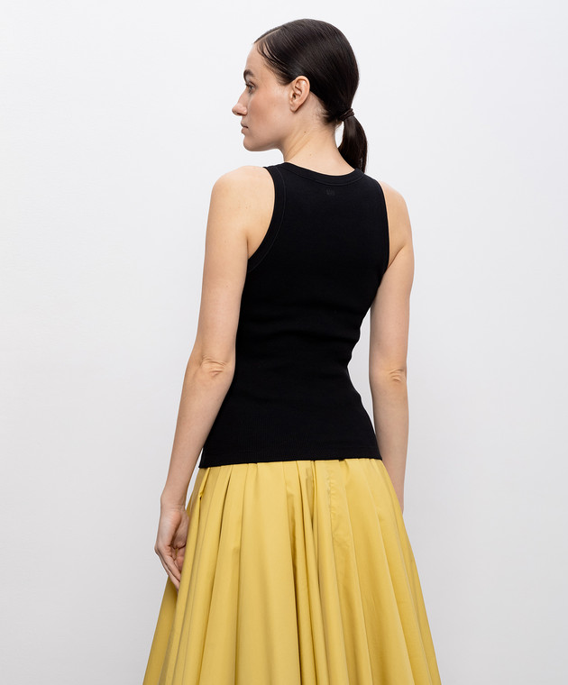 Ami Paris Черная футболка с вышивкой эмблемы FTP811JE0117 изображение 4